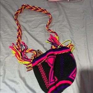 Knit cross body bag
